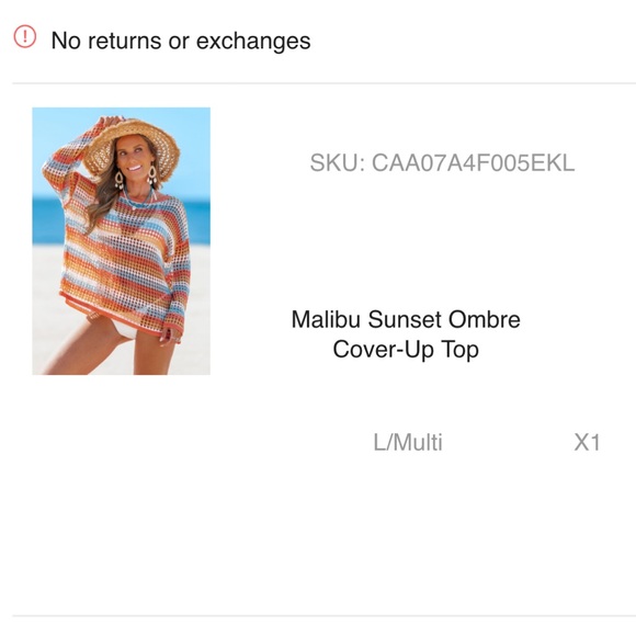 Swim cover up from cup she. I accidentally ordered 2 and can’t return/exchange. - Picture 1 of 1